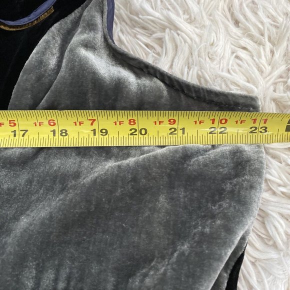 Citron Santa Monica Vest Silk Velour  Block Plain Brown Gray Green Medium Silk - Picture 10 of 15